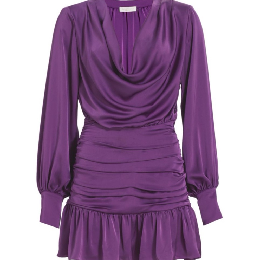 NWT RAMY BROOK Camilla Drapped Mini Satin Dress Size 4 (Retails $545)